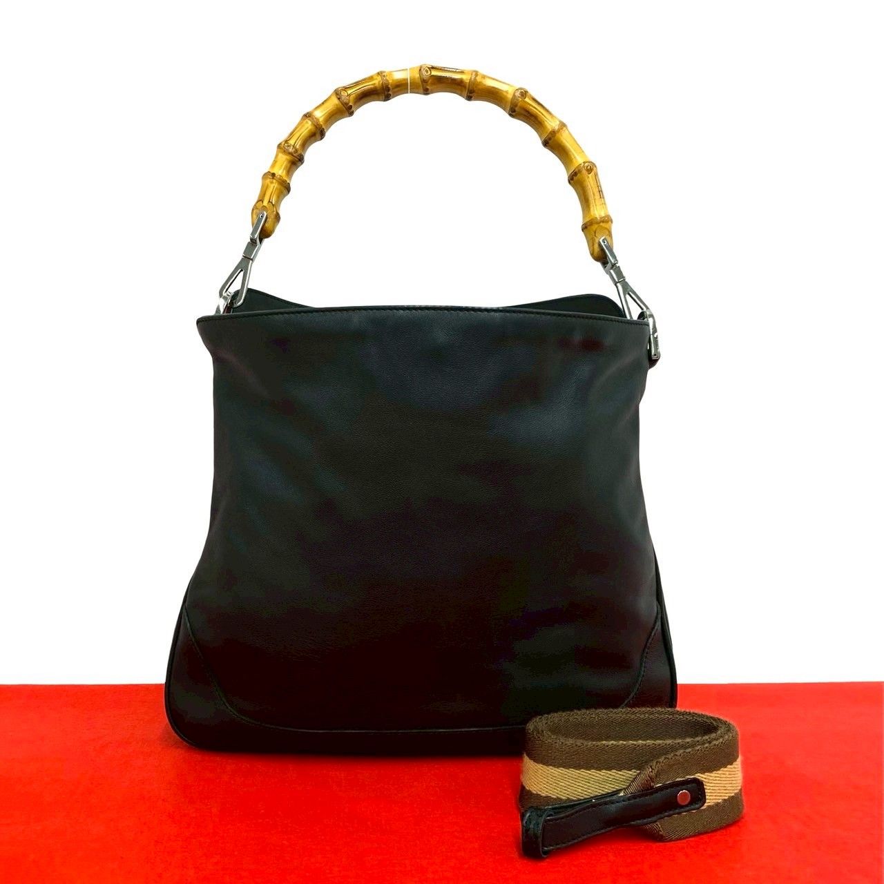 日本格安 GUCCI オールドグッチ ハンドバッグ レザー バンブー 2Way 