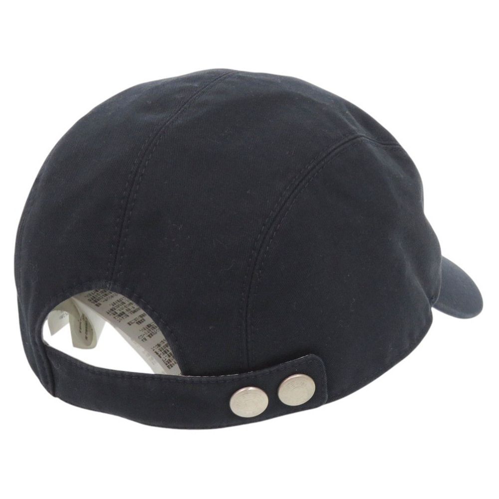美品 エルメス Nevada Super H cap コットン ネイビー 帽子 0723