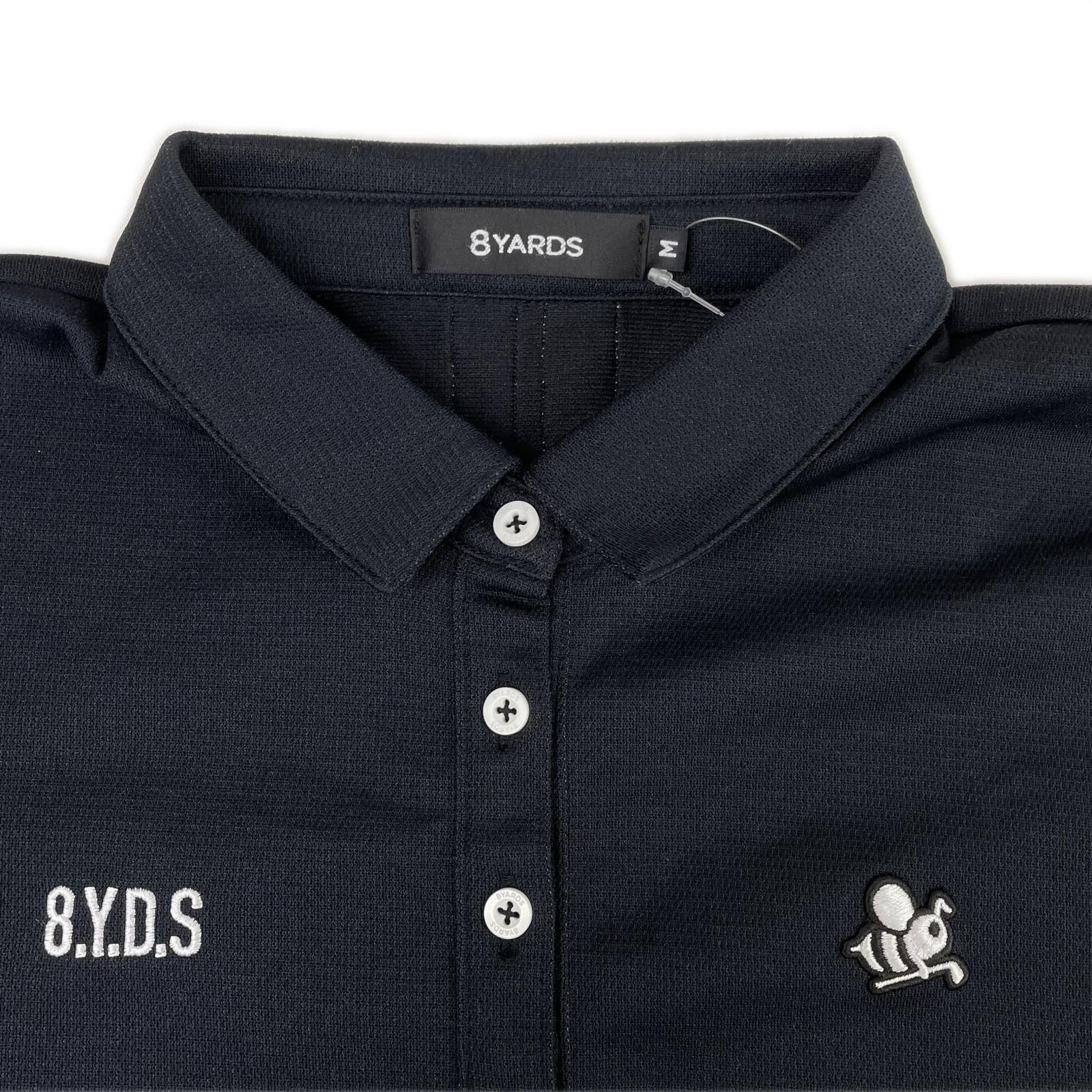 中古 レディース ハチヤーズ 8YARDS 長袖ポロシャツ M 黒 ブラック