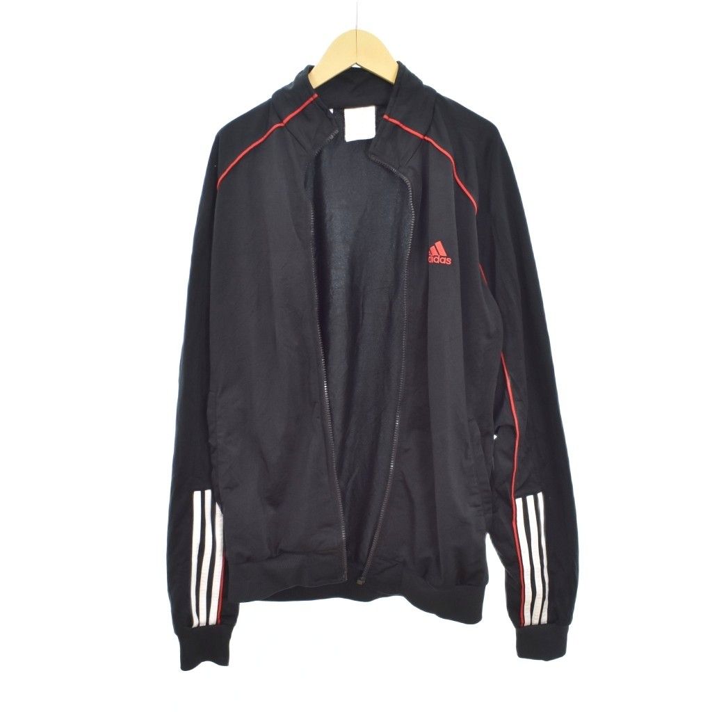 アディダス adidas ライン トラックジャケット ジャージ XL 黒 