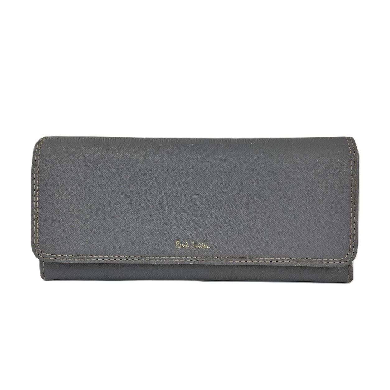 現行！極美品✨ PRADA 長財布 サフィアーノタブ レザー グレー Gカード 