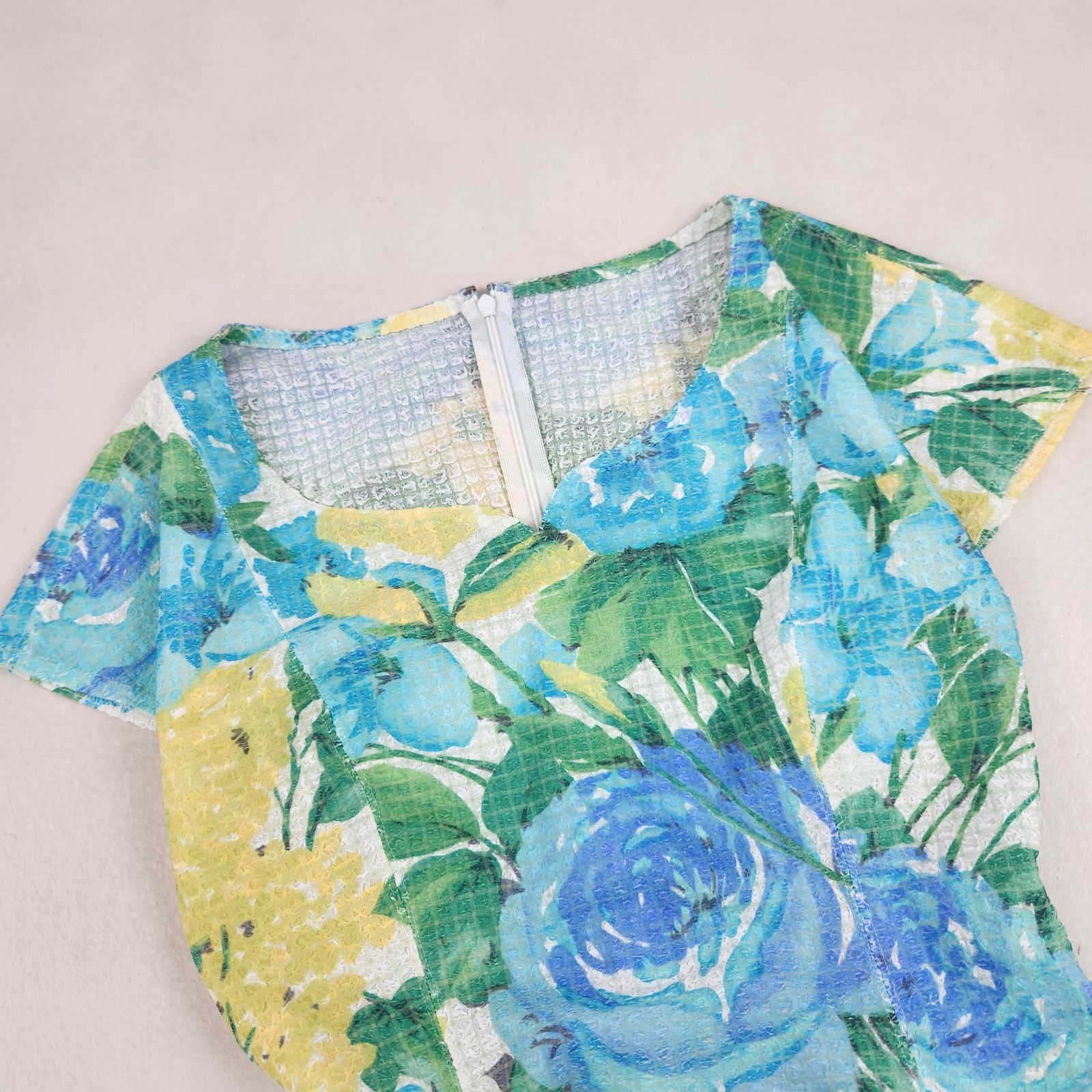 美品 ディオール ワンピース Dior マドモアゼル 花柄 マルチカラー S 