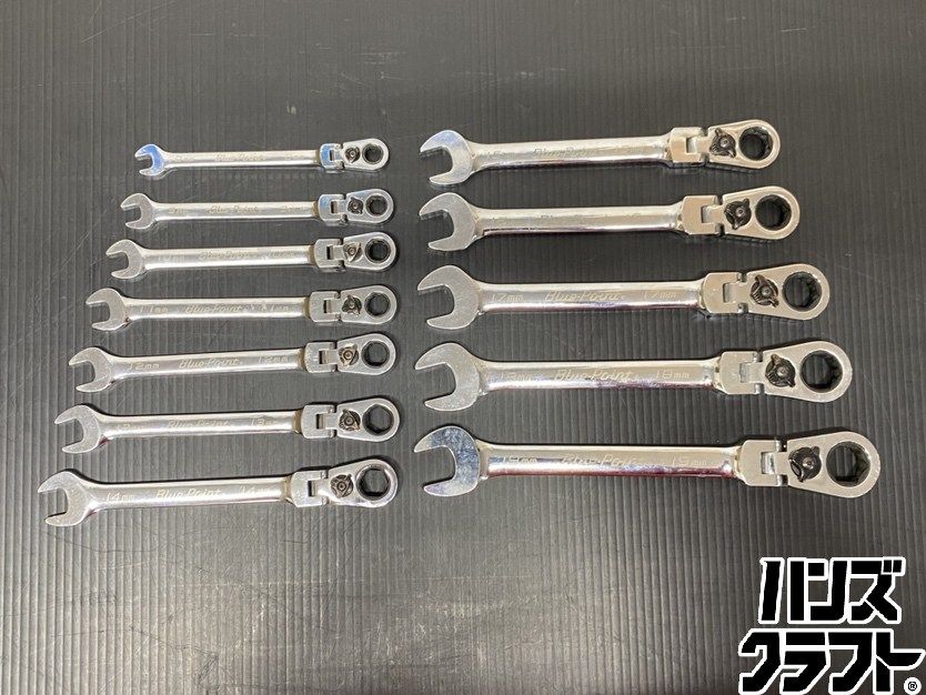 ●【送料無料】【中古品】Blue-Point ブルーポイント BOERMF08-019 ラチェットコンビネーションレンチ 12本セット サイズ:8mm-19mm