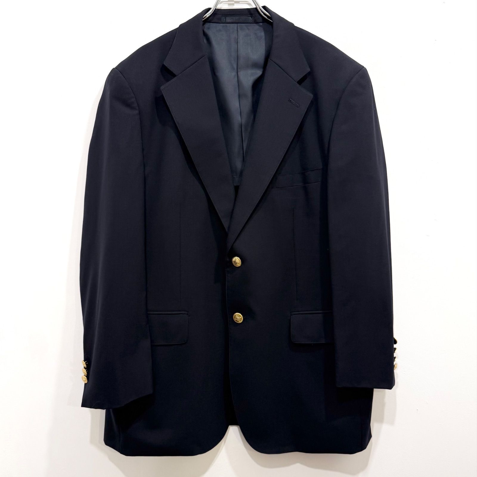 90s CHAPS Ralph Lauren紺ブレ金ボタンテーラードジャケット CHAPS RALPH LAUREN 金ボタン 紺ブレ テーラードジャケット ダーク