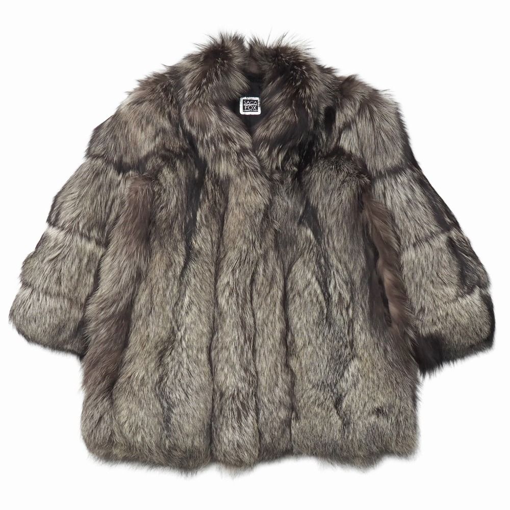 【美品】SAGA FOX サガフォックス シルバーフォックス SAGAFOX サガフォックス 銀サガ シルバーフォックス ファーコート 裏