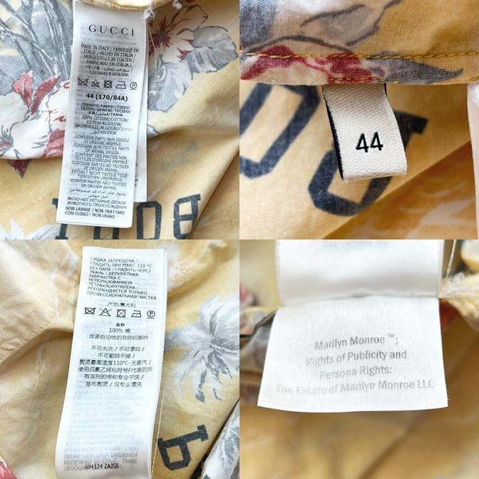 中古】 GUCCI グッチ 22AW コットン アロハシャツ 総柄 694124 ZAJSS