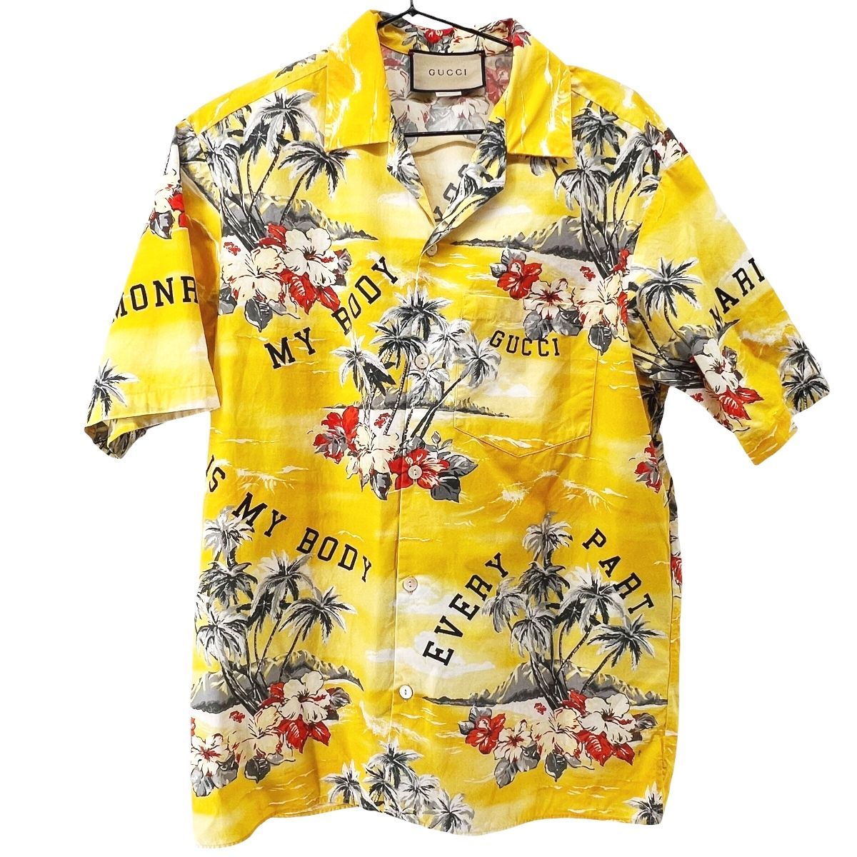 中古】 GUCCI グッチ 22AW コットン アロハシャツ 総柄 694124 ZAJSS