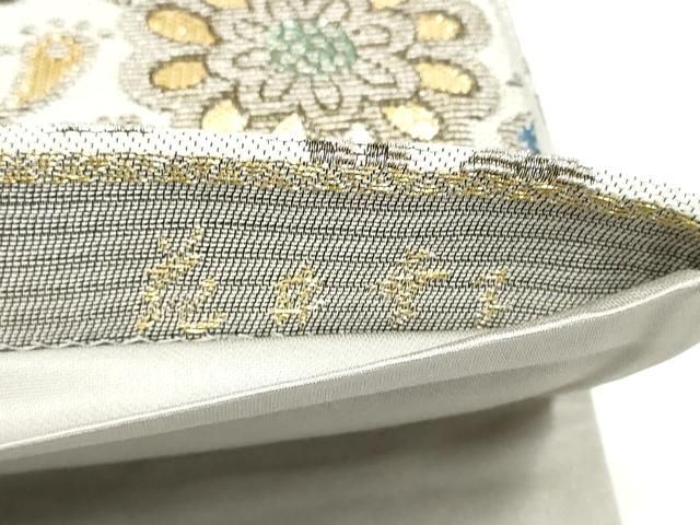 平和屋着物●ファッションデザイナー 花井幸子　六通柄袋帯　金華山織　花唐草文　金銀糸　正絹　逸品　CABE4607hy 平和屋着物○ファッションデザイナー 花井幸子 六通柄袋帯 金華山織 花