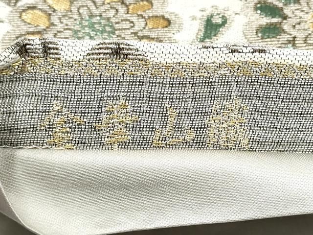 平和屋着物●ファッションデザイナー 花井幸子　六通柄袋帯　金華山織　花唐草文　金銀糸　正絹　逸品　CABE4607hy 平和屋着物○ファッションデザイナー 花井幸子 六通柄袋帯 金華山織 花
