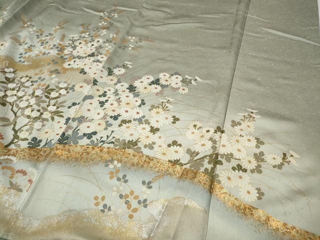 平和屋着物●訪問着　草花文　暈し染め　金銀彩　正絹　逸品　未使用　CABE6894ut 平和屋着物○訪問着 草花文 暈し染め 金銀彩 正絹 逸品 未使用