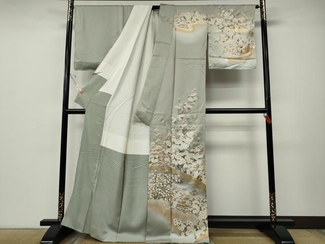 平和屋着物●訪問着　草花文　暈し染め　金銀彩　正絹　逸品　未使用　CABE6894ut 平和屋着物○訪問着 草花文 暈し染め 金銀彩 正絹 逸品 未使用