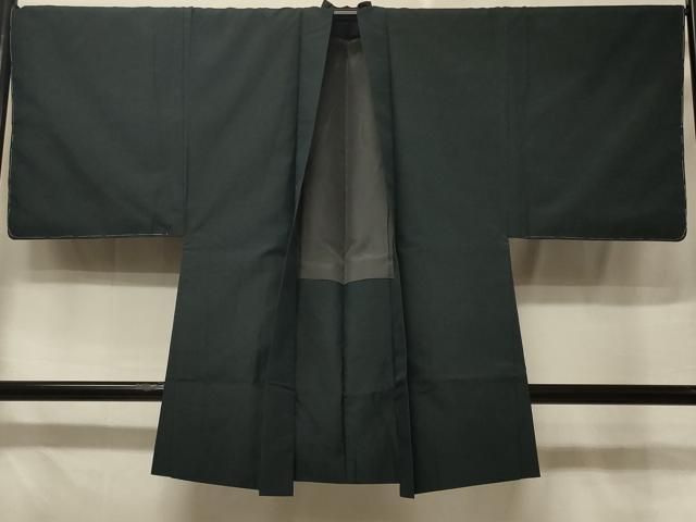 平和屋着物＃男性　長羽織　霞文　藍鉄色　正絹　逸品　未使用　CABE5339in 平和屋着物＃男性 長羽織 霞文 藍鉄色 正絹 逸品 未使用 CABE5339in