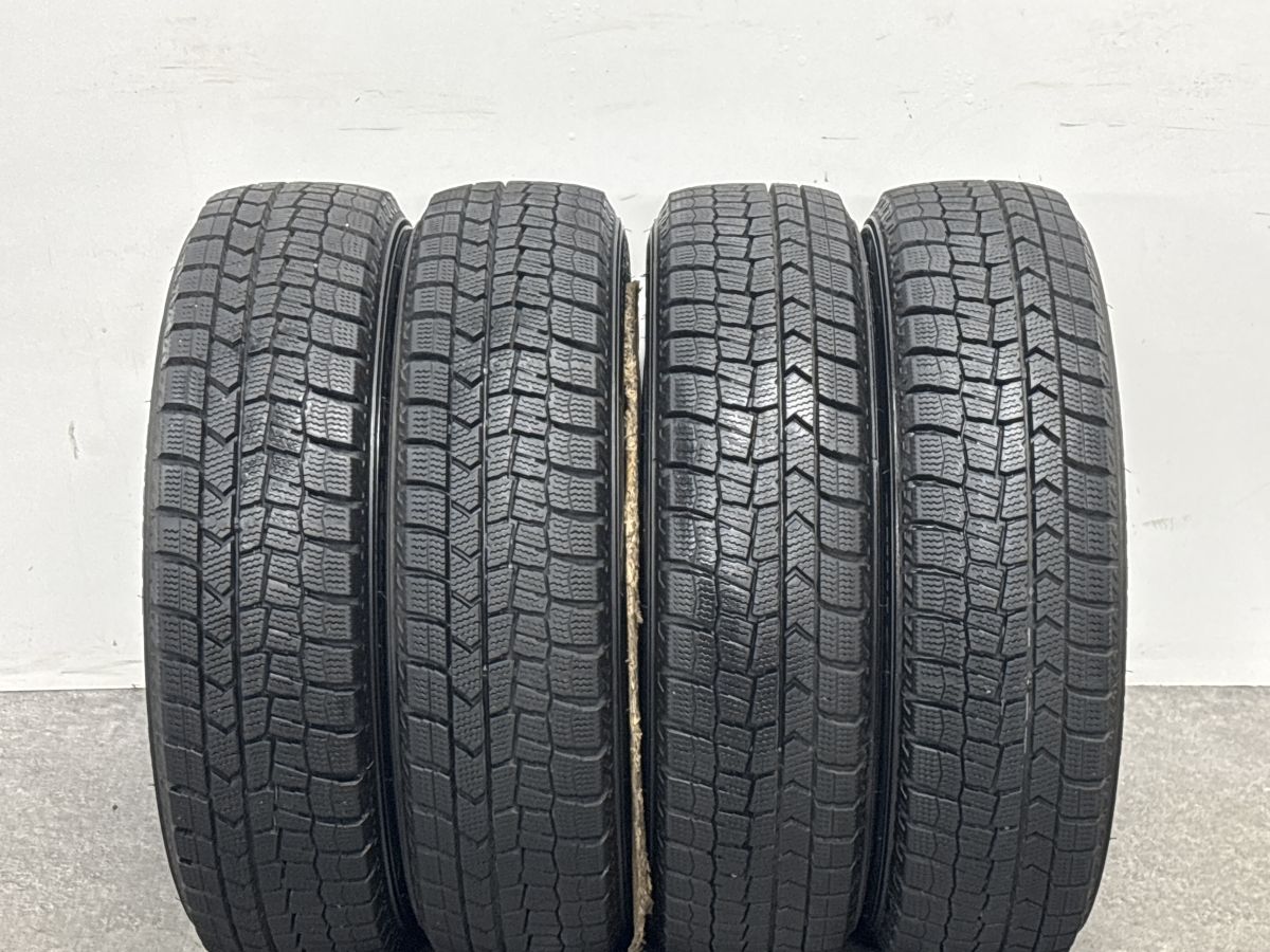 バリ溝！23年！スズキ スペーシア 純正スチール 155/65R14 ダンロップ バリ溝】LOFIDA XH5 14in 4.5J +45 PCD100 ダンロップ ウインター