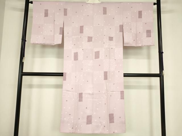 平和屋着物○長襦袢 無双仕立て 市松舞桜文 やまと誂製 正絹 逸品