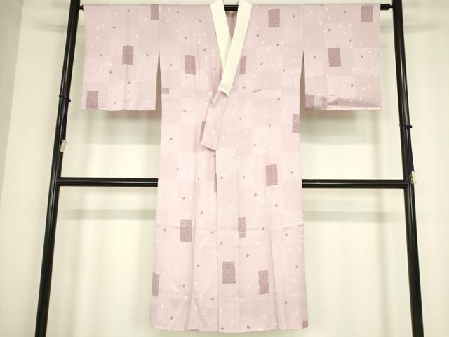 平和屋着物○長襦袢 無双仕立て 市松舞桜文 やまと誂製 正絹 逸品