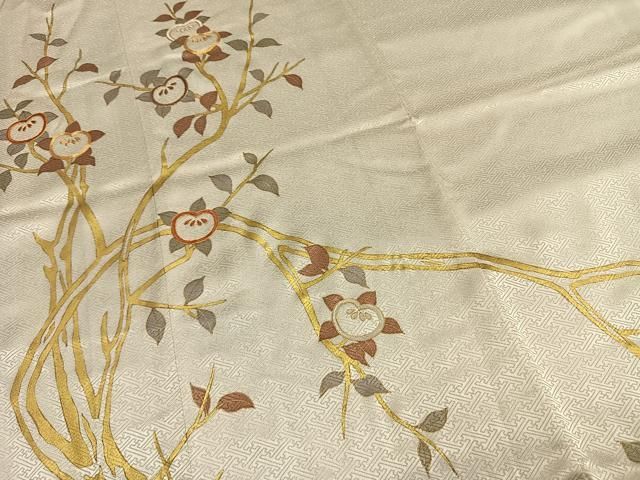 平和屋着物○豪華色留袖 駒刺繍 枝花文 金彩 正絹 逸品 AABH0671fy
