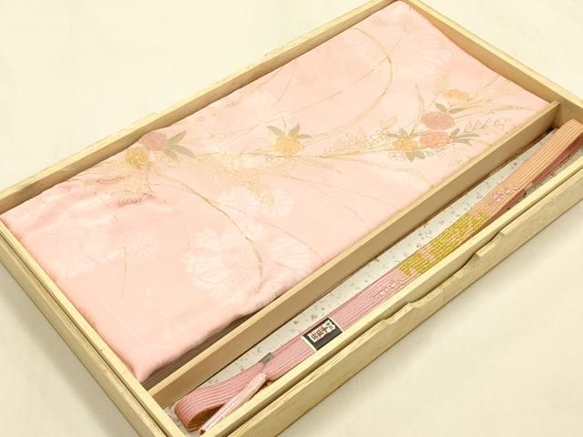平和屋着物●和装小物　帯締め・帯揚げセット　芝桜文　金彩　手組紐　高麗組　金糸　逸品　未使用　DABC1531zzz 平和屋着物○和装小物 帯締め・帯揚げセット 芝桜文 金彩 手組紐 高麗
