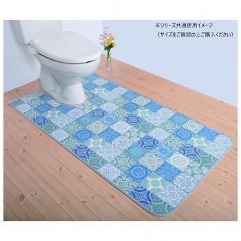 拭けるマットシリーズ アンティグロ トイレマット 80×145cm (耳長) ブルー