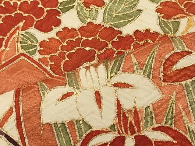 平和屋着物●平祐奈　小振袖　二尺袖　松竹梅文　金彩　AABG5355cs 平和屋着物○大島優子 小振袖 二尺袖 草花文 暈し染め 金彩 洗える着物