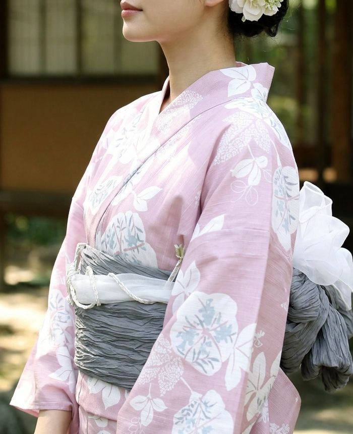 2026年販売開始！ 【F】朝顔ピンク 簡単！1人で着れる 綿麻 浴衣 レディース 浴衣 3点セット 二部式 浴衣+帯 セパレート 浴衣 セパレート浴衣 浴衣セット 花火大会 夏祭り 盆踊り フリー ワンピース浴衣 は下のこのショップの商品をすべて見るよりご覧