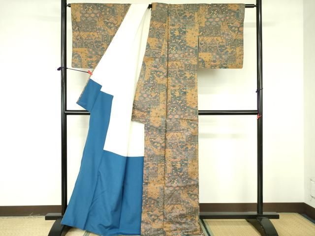 平和屋着物●本場大島紬　風景草花文　正絹　逸品　未使用　CABD7393ut 平和屋着物□本場大島紬 草花文 正絹 逸品 DABF4830qa - メルカリ