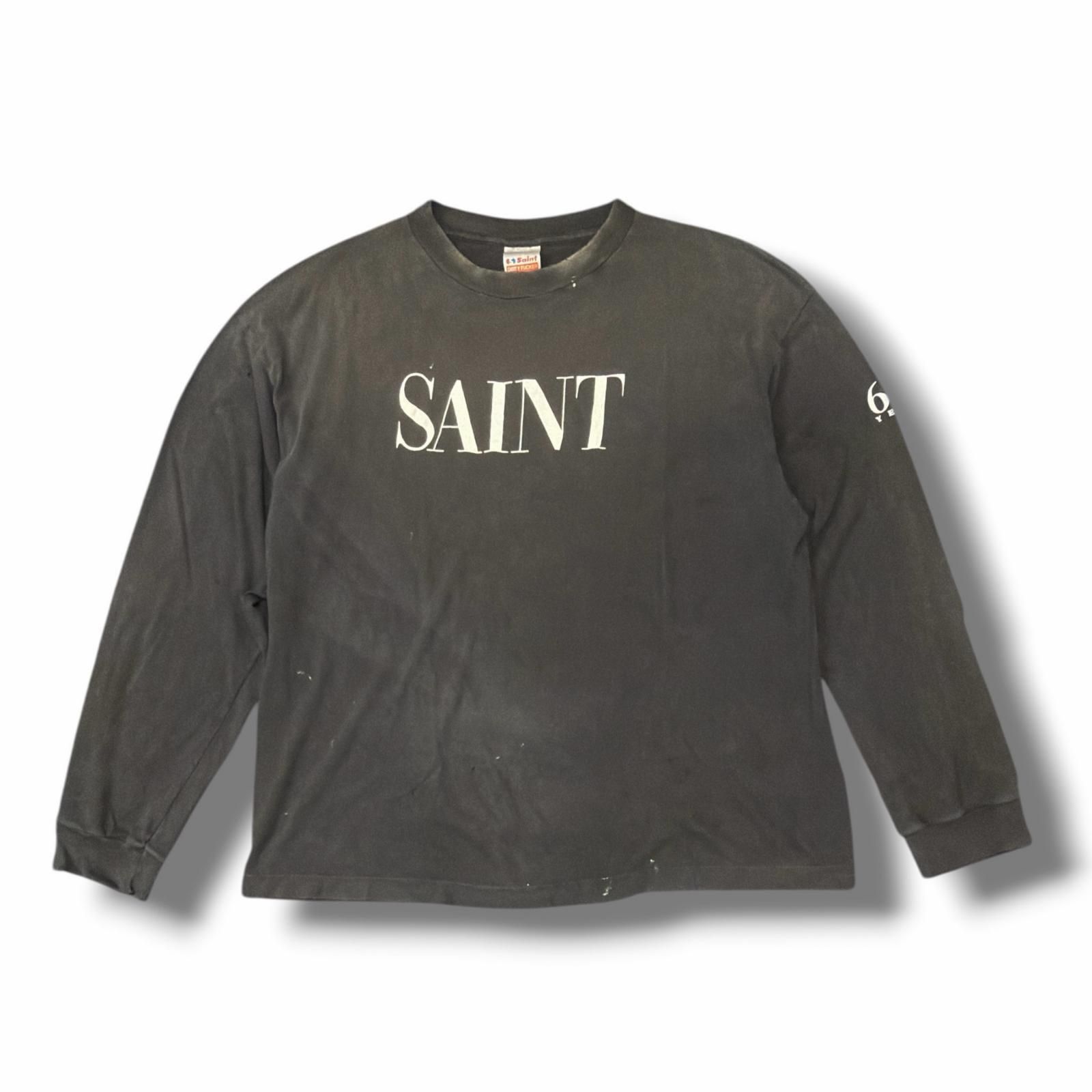 参考上代39600円 SAINT MICHAEL 26SS LS T-SHIRT/SAINT 666 ロゴ 