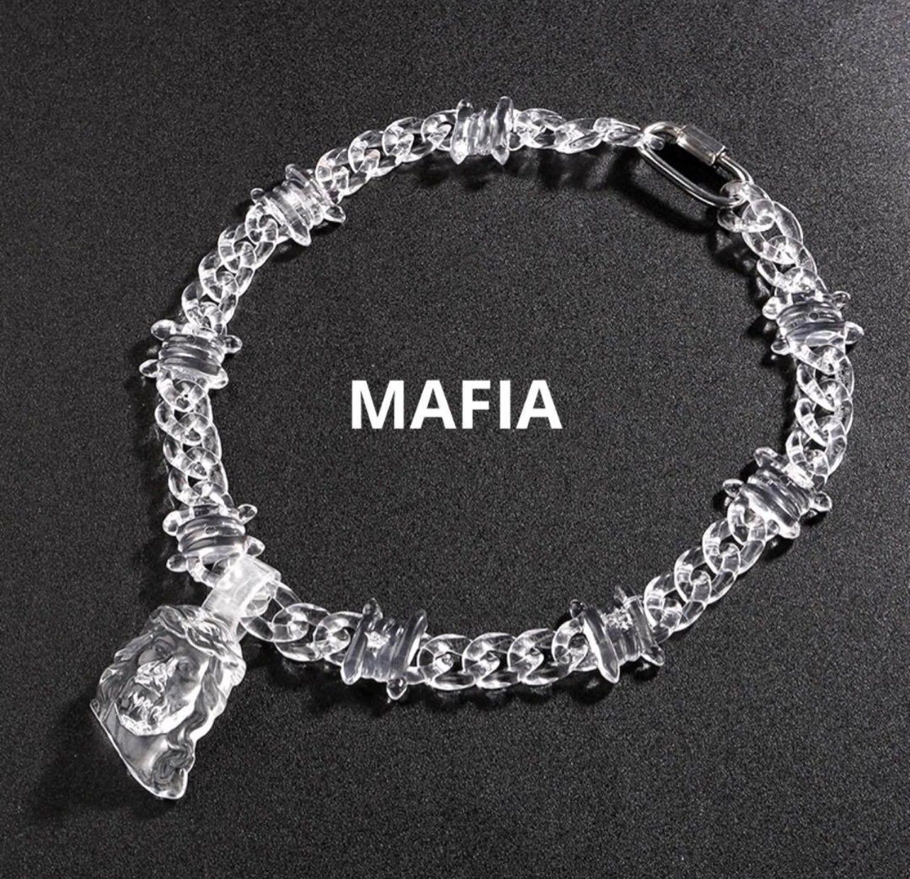 ジーザス クリア アクリル チェーンネックレス ペンダント ヒップ 
