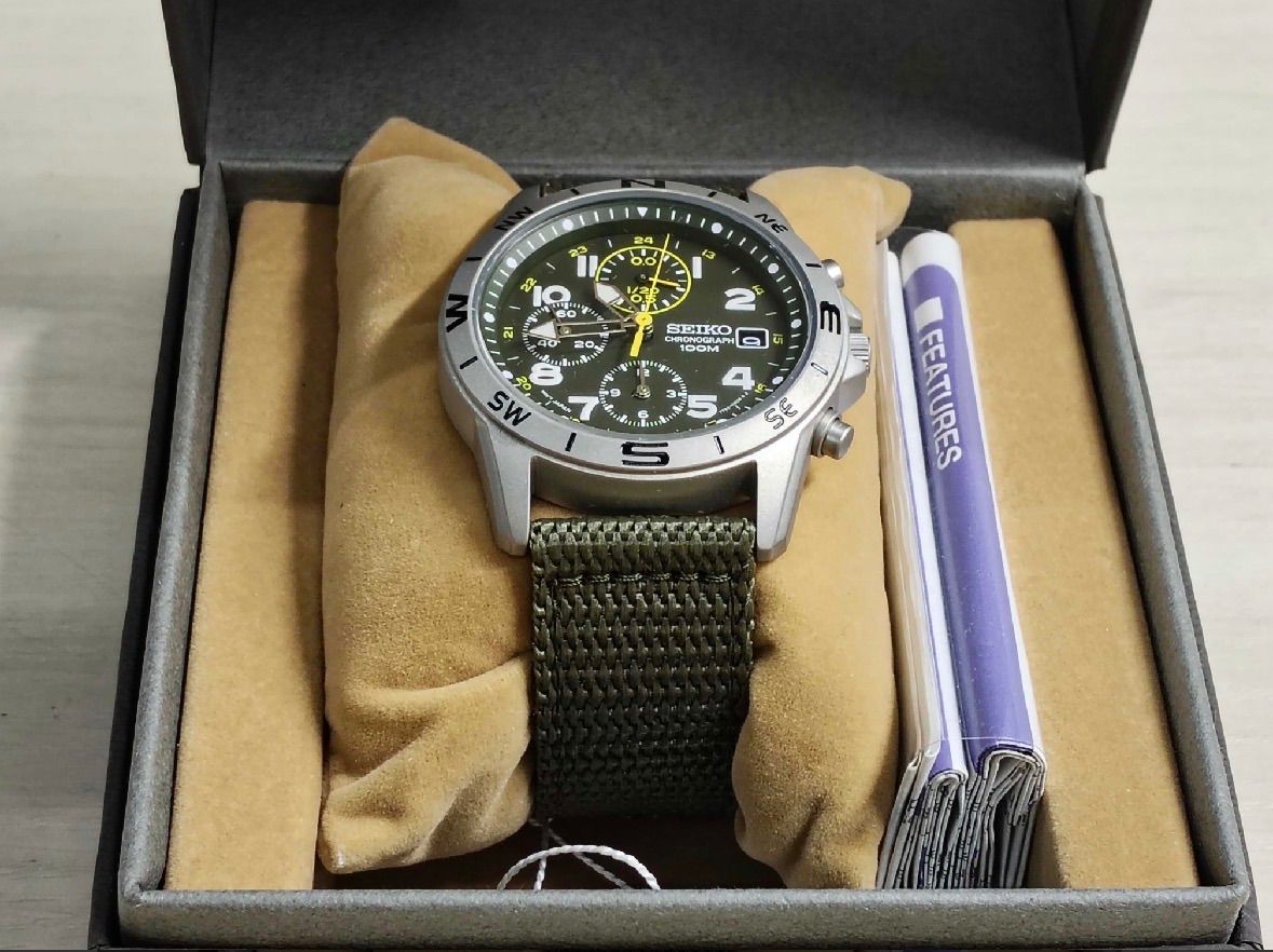 メンズ 【稼働 美品】SEIKO クロノグラフ 7T92-0DX0 箱付き 腕時計