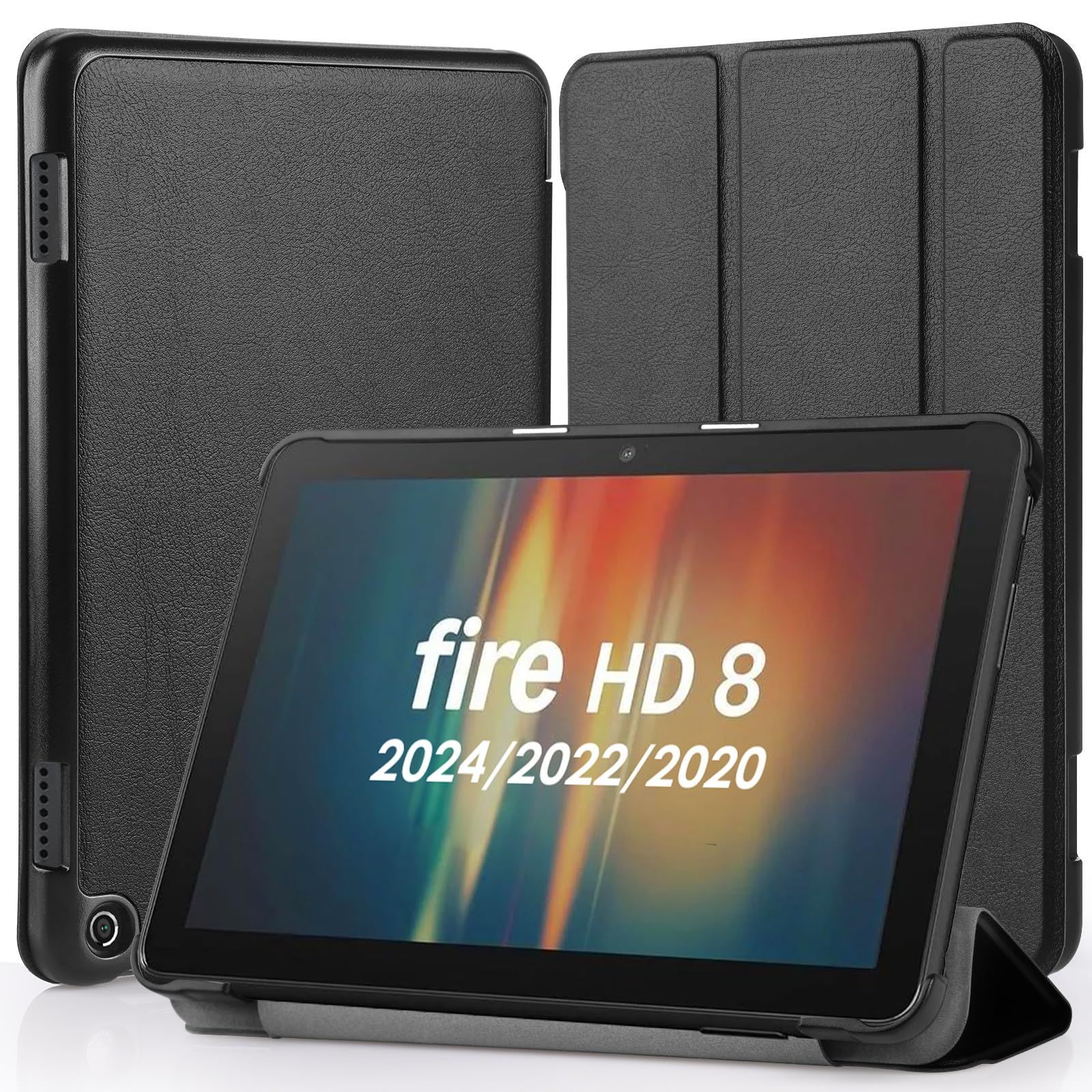 Fire HD 8 ケース (第12/10世代) ブラック スタンド付 - メルカリ