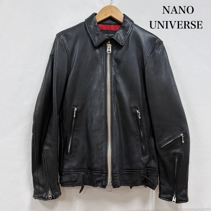 ナノユニバース サーモライト中綿 ラムレザー ダブルライダース 赤裏地 M nano universe ナノユニバース VINTAGE DOUBLE RIDERS レザー ダブル