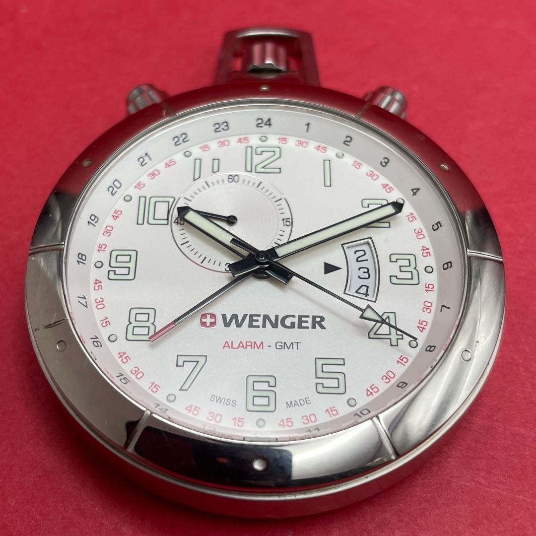 WENGER トラベラーポケットアラーム 7301X ホワイト文字盤 