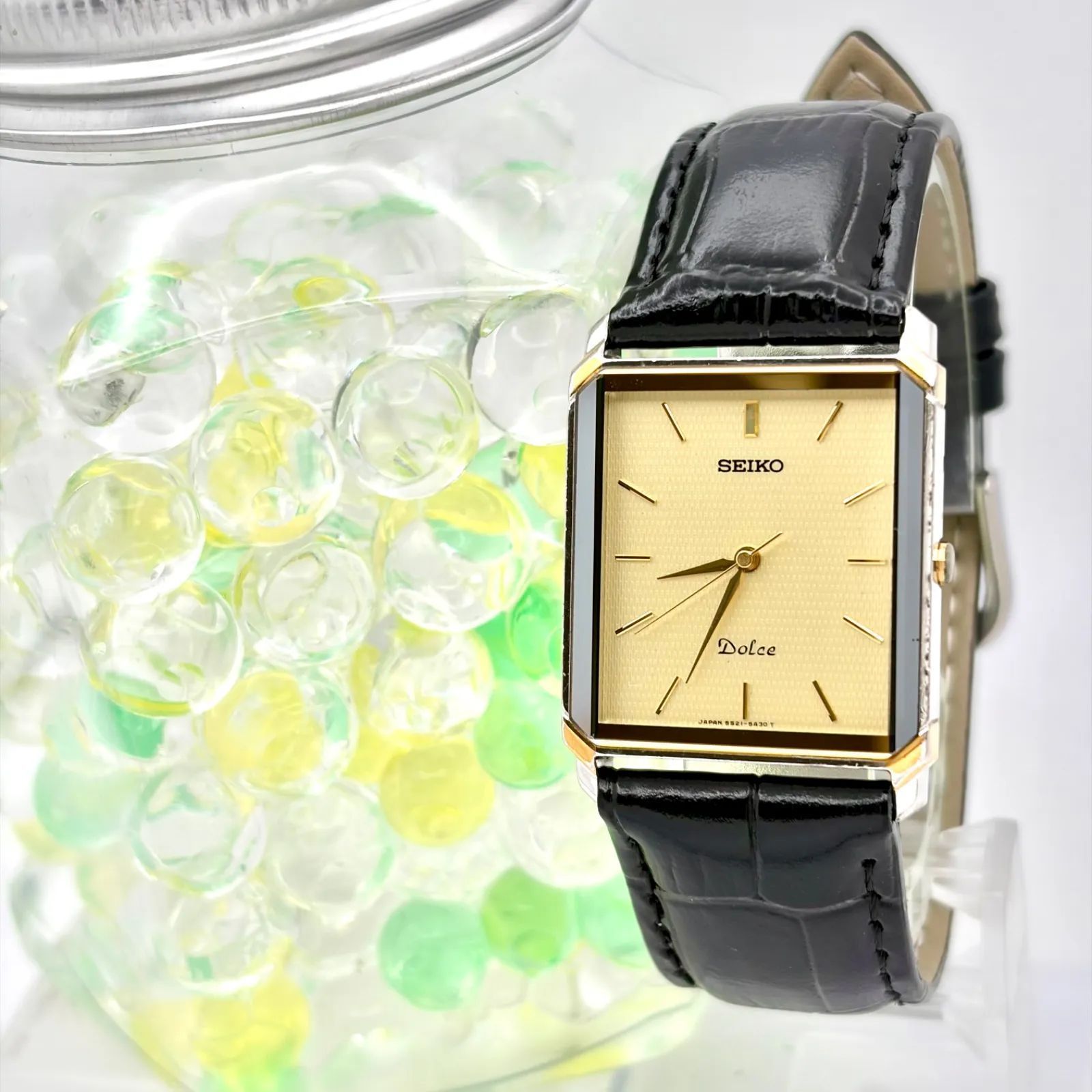 ゴージャス✨ SEIKO ドルチェ ゴールド 腕時計 シャンパン メンズ 稼働 