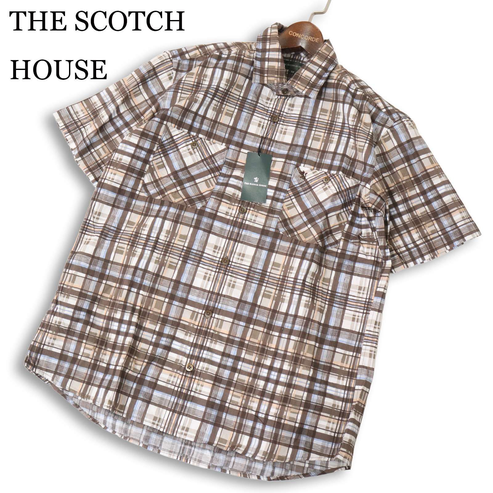 新品 未使用】 THE SCOTCH HOUSE スコッチハウス 春夏 ロゴ刺繍 半袖 