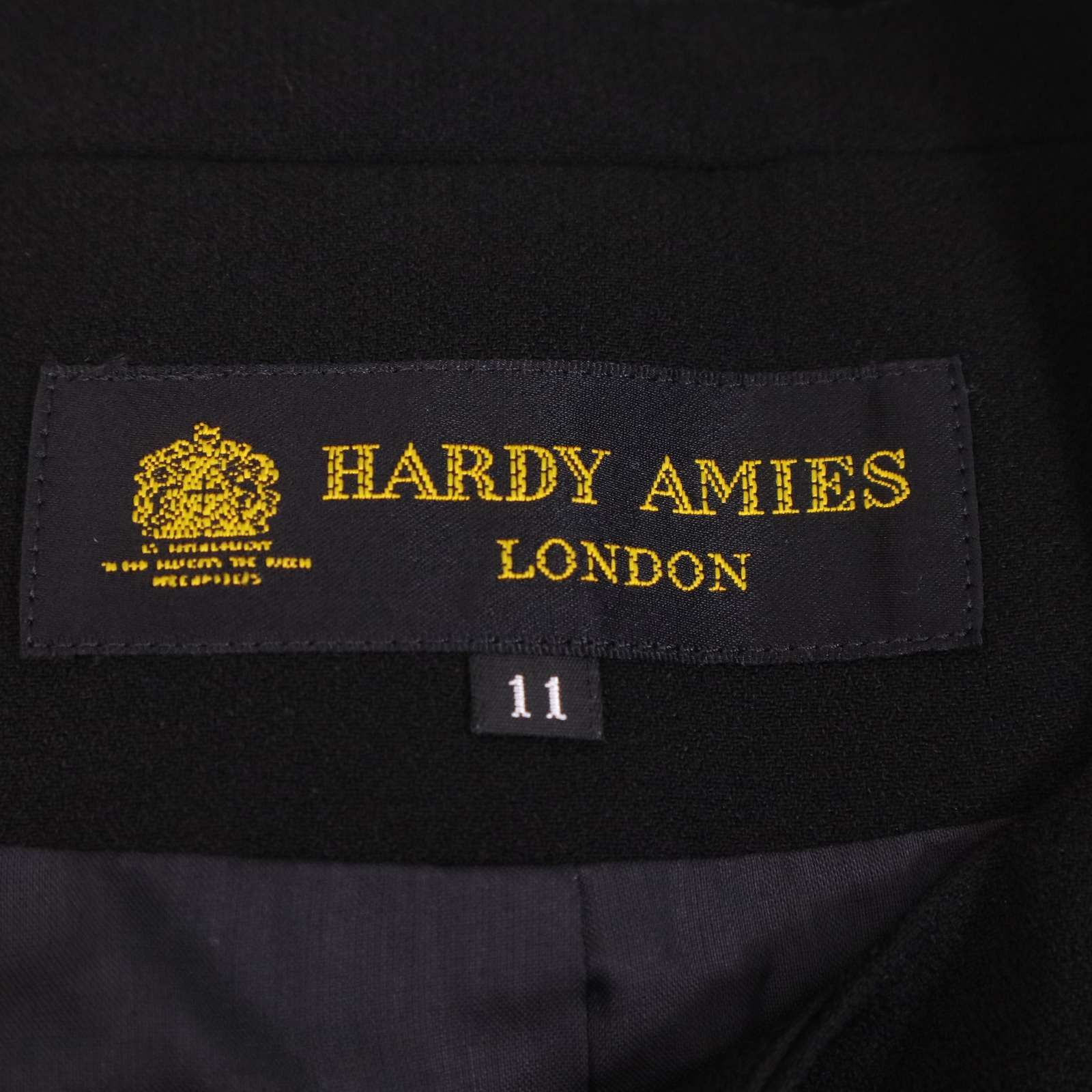 Hardy Amies ハーディ エイミス 通年 ジャケット&amp;ワンピース フォーマル セットアップ スーツ Sz.11 レディース 黒 冠婚葬祭 Hardy Amies ハーディ エイミス 通年 ジャケット&ワンピース