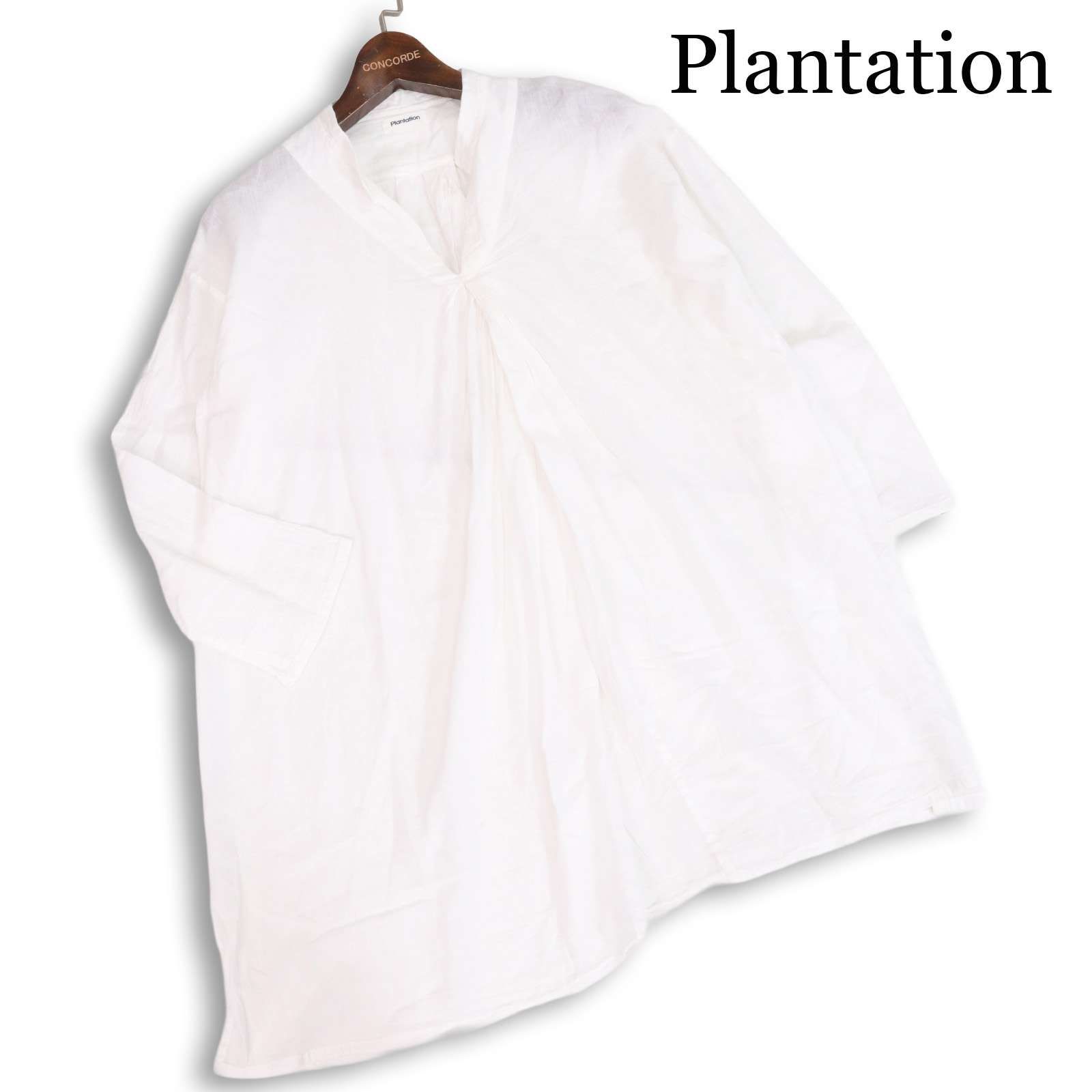 Plantation プランテーション 春夏 インド綿♪ 長袖 ギャザー ブラウス 