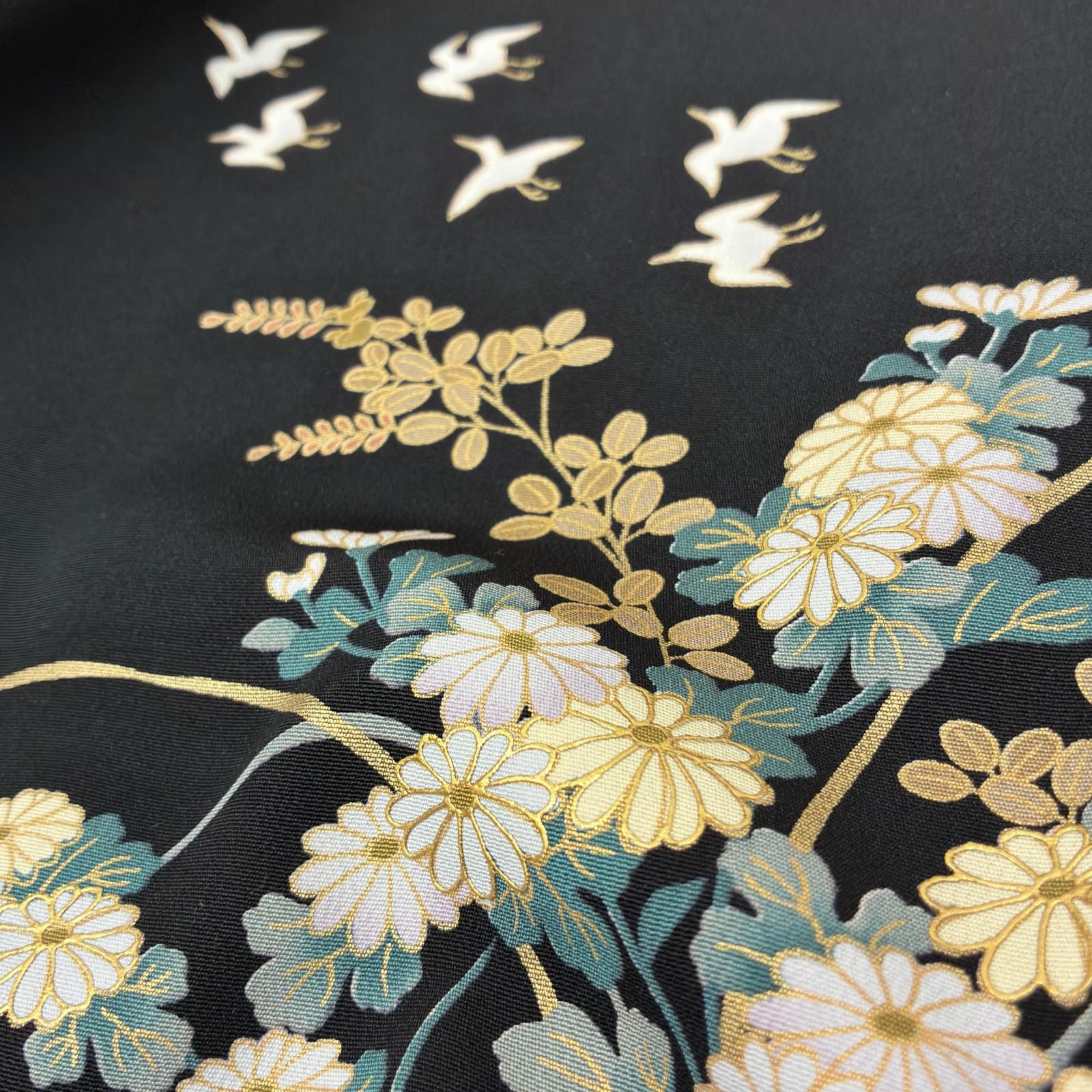 黒留袖 正絹 金駒刺繍 松 上品な鶴 比翼 袷 着物 MK-6954 - メルカリ