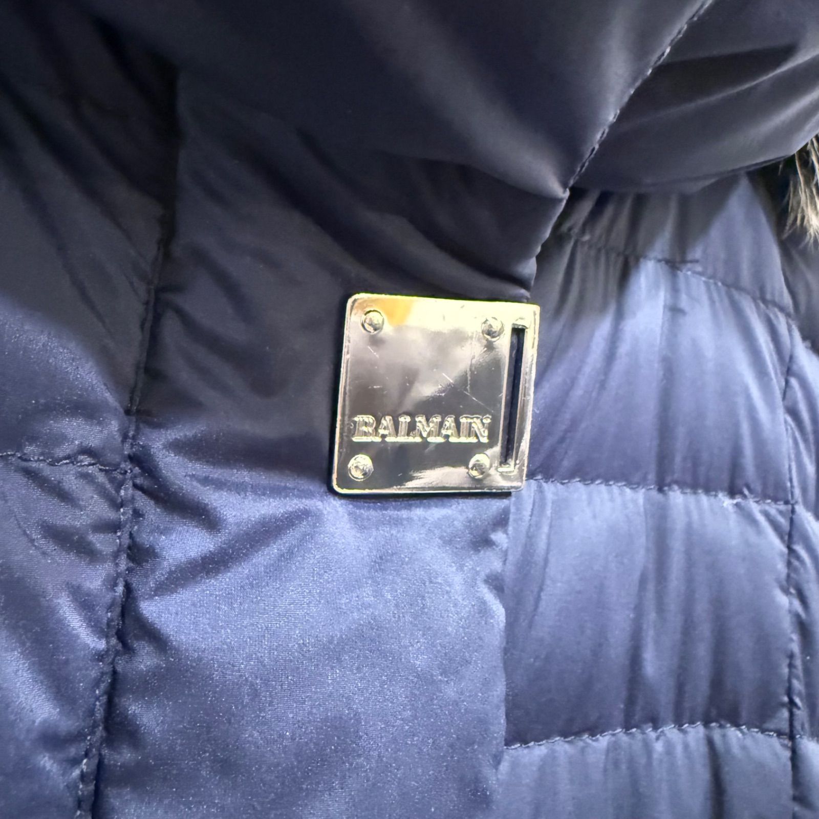 BALMAIN バルマン ダウンコート ブルーフォックス フード・ファー 