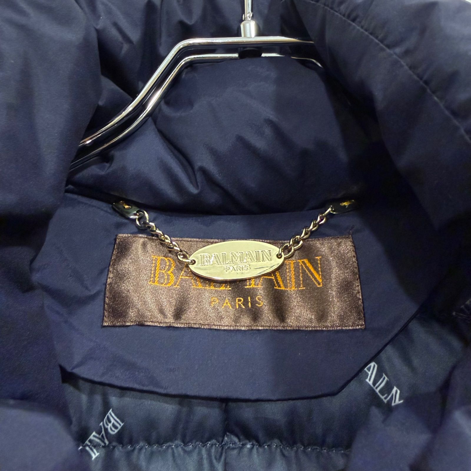 BALMAIN バルマン ダウンコート ブルーフォックス フード・ファー 