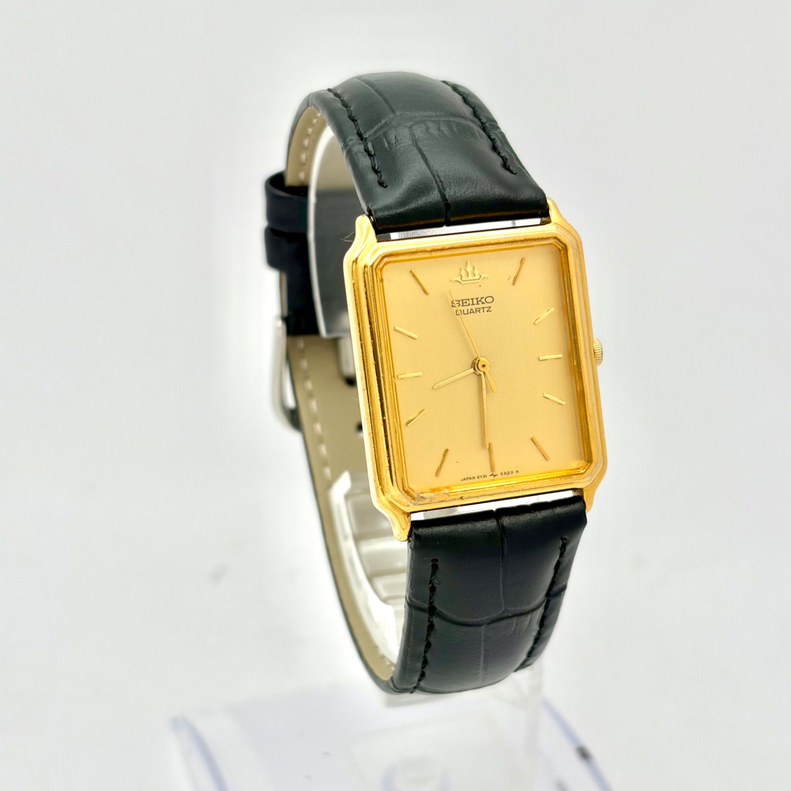 新品電池】SEIKO セイコー メンズ 腕時計 ゴールド レクタンギュラー 