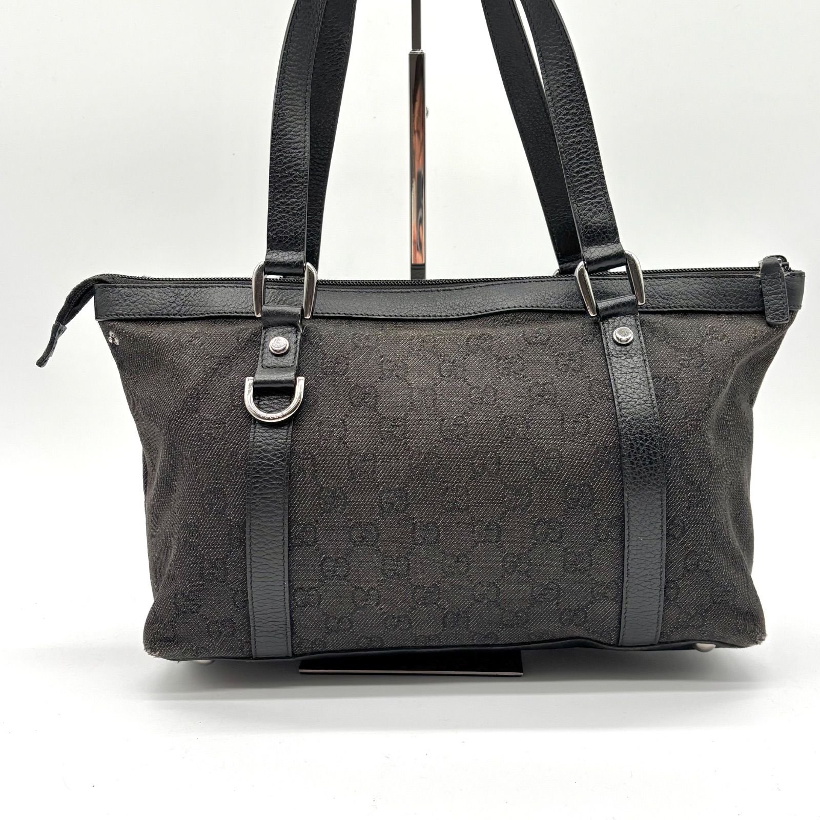 GUCCI グッチ GGデニム アビー金具 トートバッグ ショルダーバッグ 