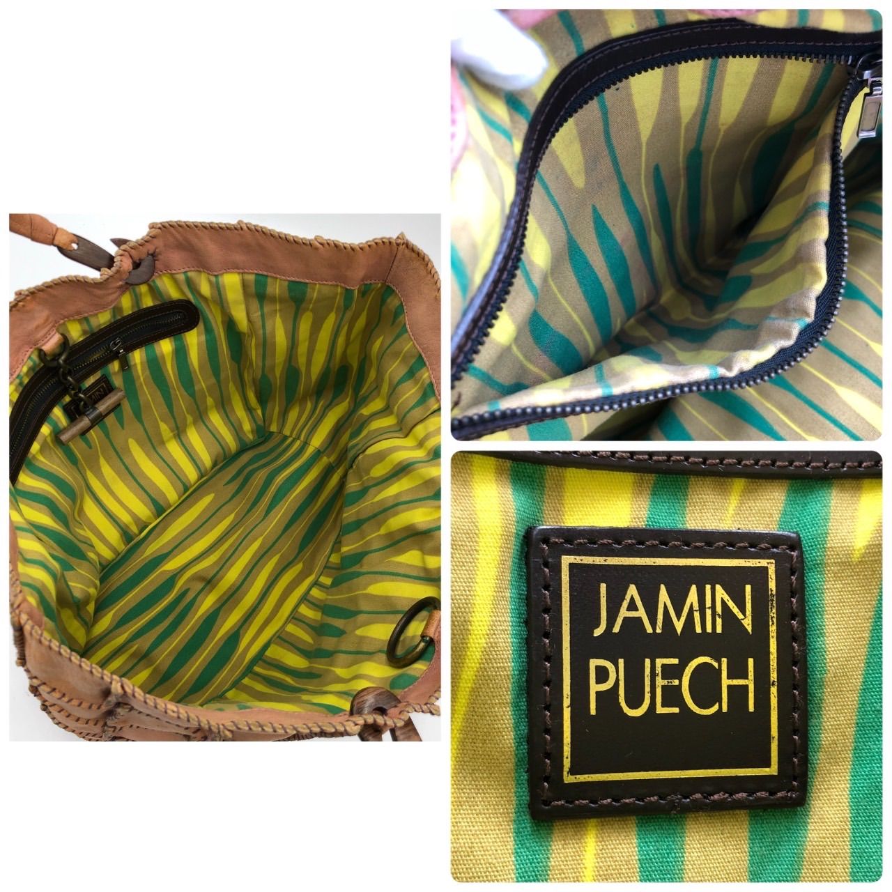 JAMIN PUECH ファー パッチワーク レザー ハラコ トートバッグ JAMIN PUECH(ジャマン・ピュエッシュ)ポニーパッチワークトートバッグ