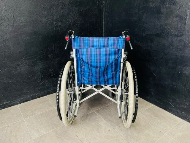 Kawamura 介助用車椅子 アルミ製 青チェック Amazon | マキテック 多機能 介助式(セレクト70)KS70 NCネイビー