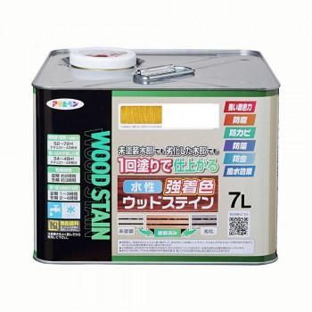 アサヒペン　木部塗料　水性強着色ウッドステイン　7L　パイン　防カビ　防虫　防藻　撥水