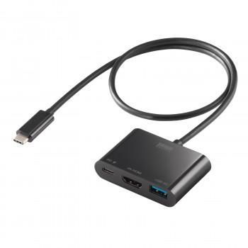 サンワサプライ　USB Type C-HDMI変換アダプタ(4K/PD対応/USBハブ付)　AD-ALCPHDPD02