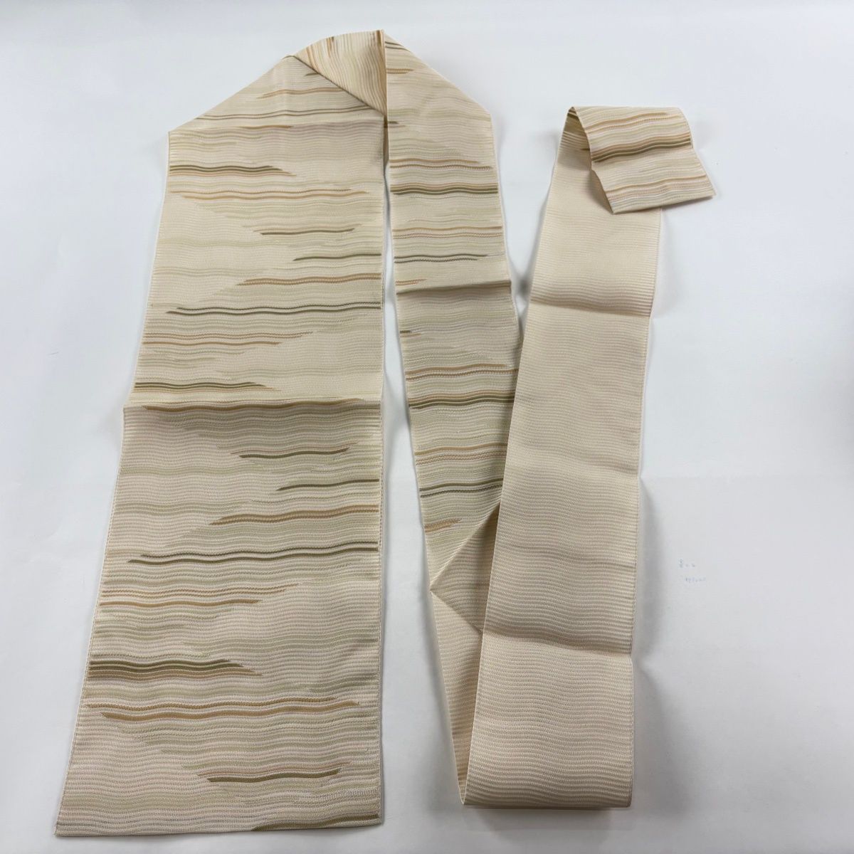 名古屋帯 優品 夏帯 絽 八寸名古屋帯 トンネル仕立て よろけ縞