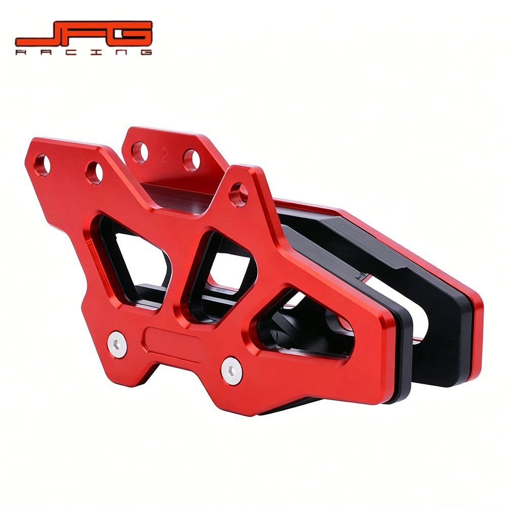【CNCアルミ】 CR125R 2005-2007 / CRF250R 2005-2006 / CRF450X 2005-2007 等 専用 チェーンガイド 導鏈器 レッド 耐摩耗 ドレスアップ 230g