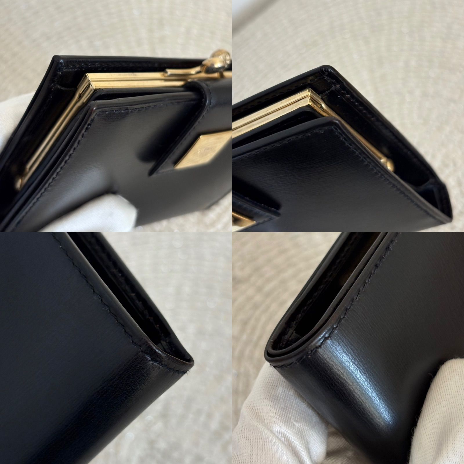 箱付き】【極美品】セリーヌ 二つ折り財布 ウォレット 礼入れ がま口 