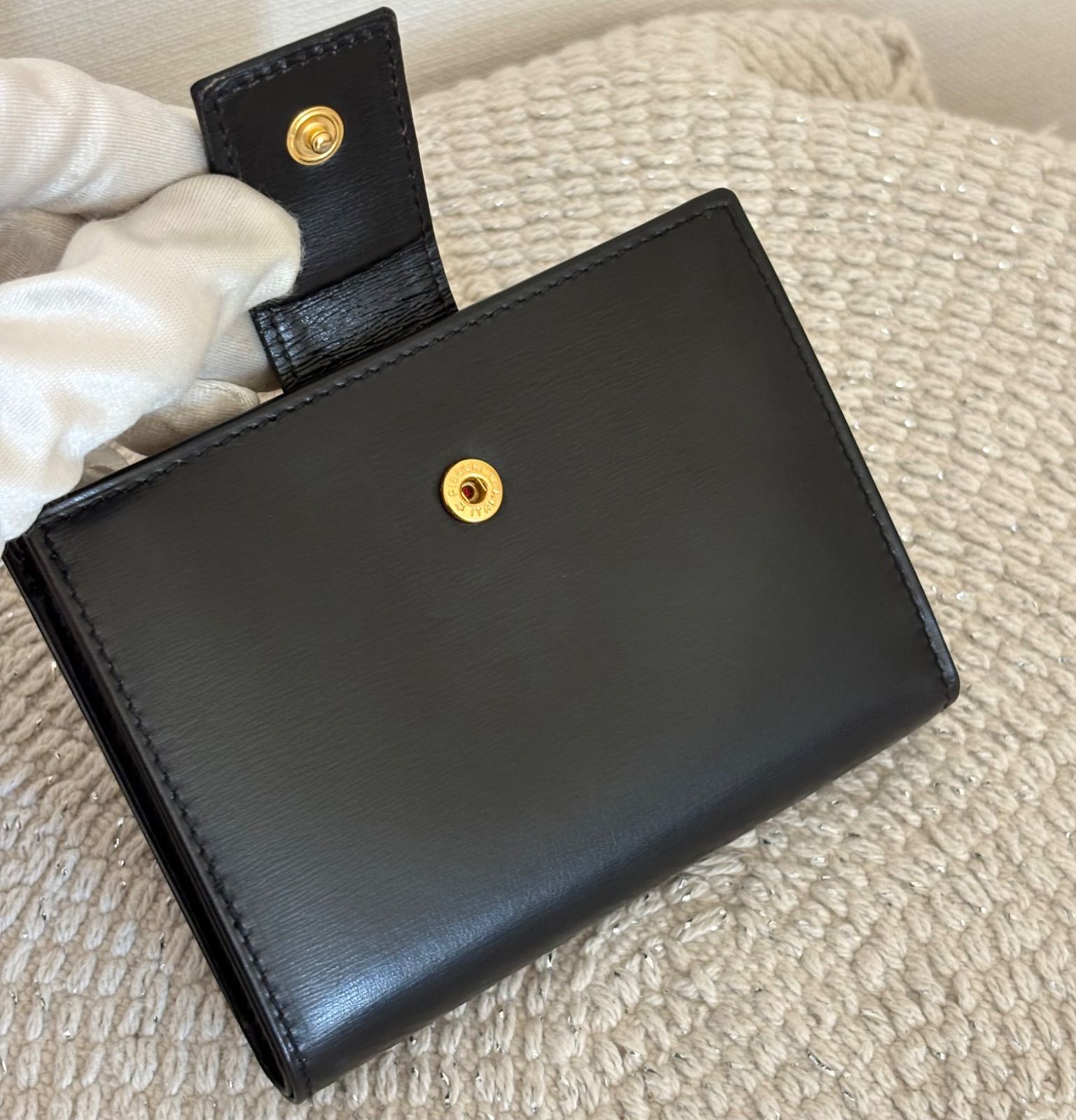 箱付き】【極美品】セリーヌ 二つ折り財布 ウォレット 礼入れ がま口 