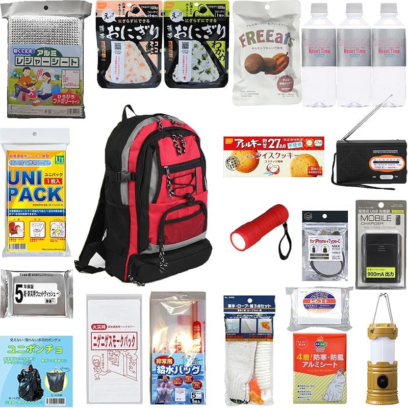 【新品】 防災セット 1人用 スタンダード 女性にも 防災リュック 防災グッズ セット 非常用持ち出し袋 地震対策 0