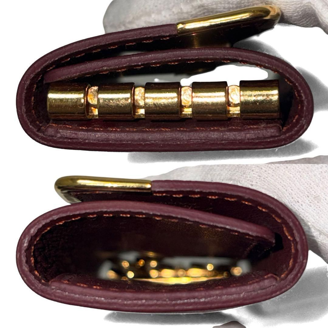 Cartier カルティエ キーケース 4連 マストライン ボルドー ゴールド
